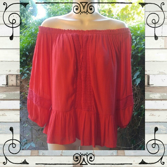 Nordstrom Tops - Off Shoulder Ruffle Hem Top